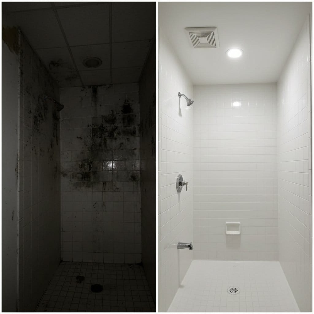 Paramus Mold Removal bathroom restoration before and after in Paramus